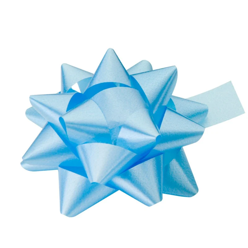 Geschenkband Goldina-Polyband-Rosette matt 70mm Hellblau