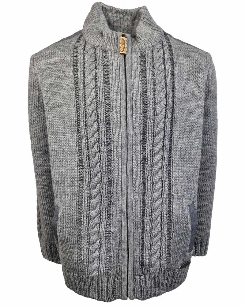 Maddox Jungen Strickjacke "Altwil" mit Zopfmuster | Grau