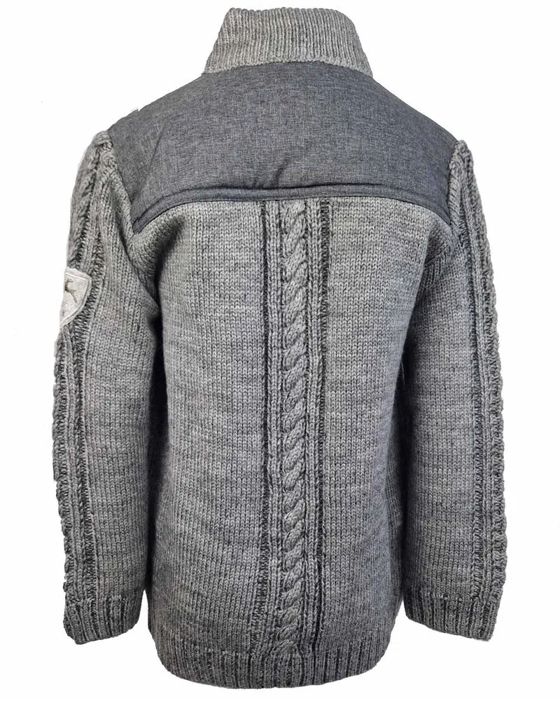 Maddox Jungen Strickjacke "Altwil" mit Zopfmuster | Grau