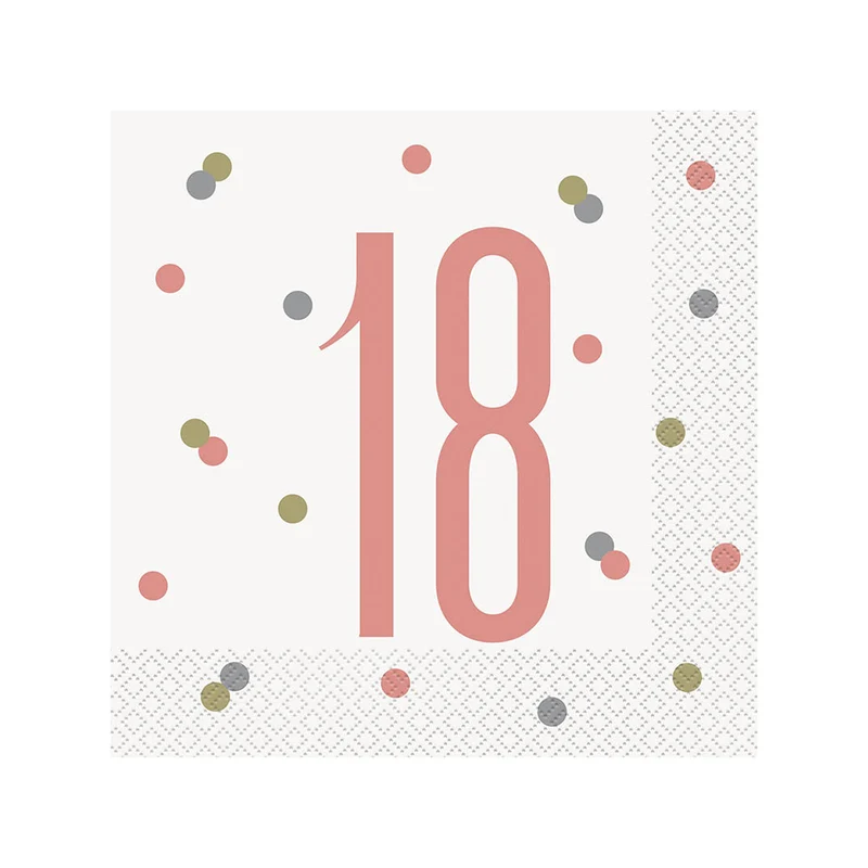 Servietten HB Glitz 16Stk./33x33cm Rosegold #18