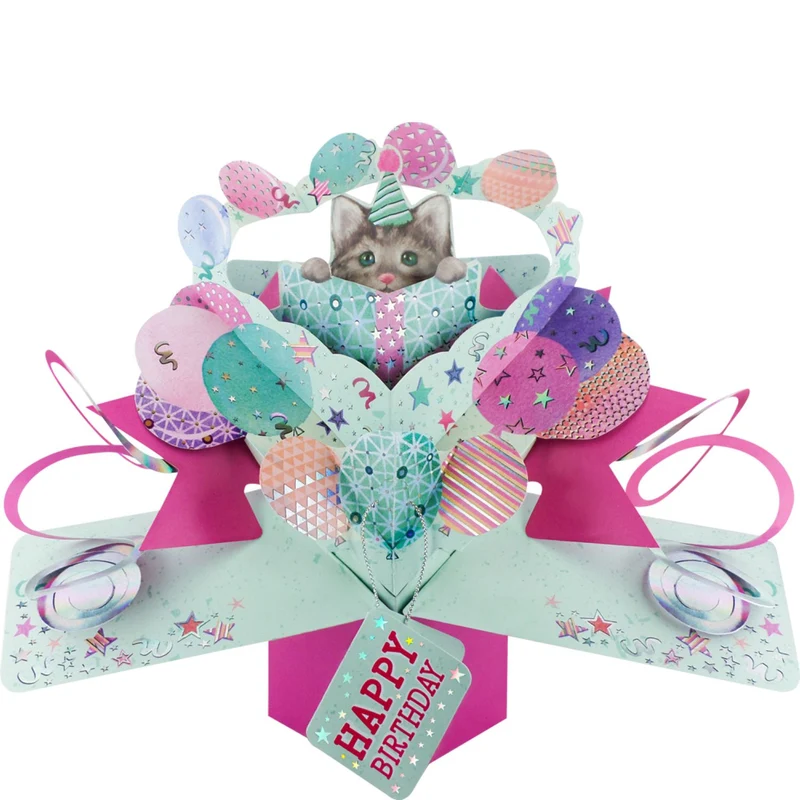 Grußkarte PopUp "Happy Birthday Katze"