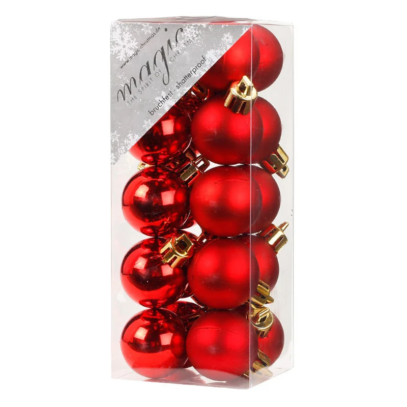 Weihnachtskugeln Rot | Ø 3 cm | 20 Stück | bruchsicher | Glänzend & matt | Mini