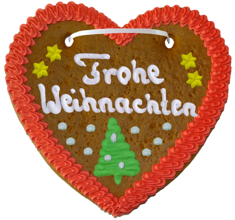 Lebkuchenherz L (27x28cm), Frohe Weihnachten