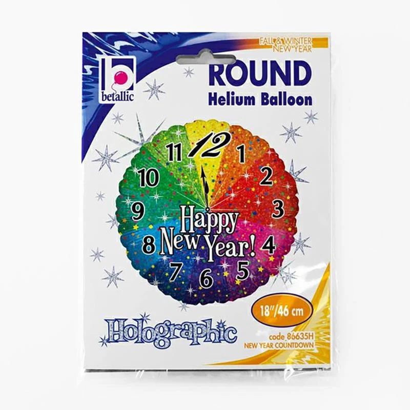 18"/Ø46cm Folienballon "HNY Countdown Holo"