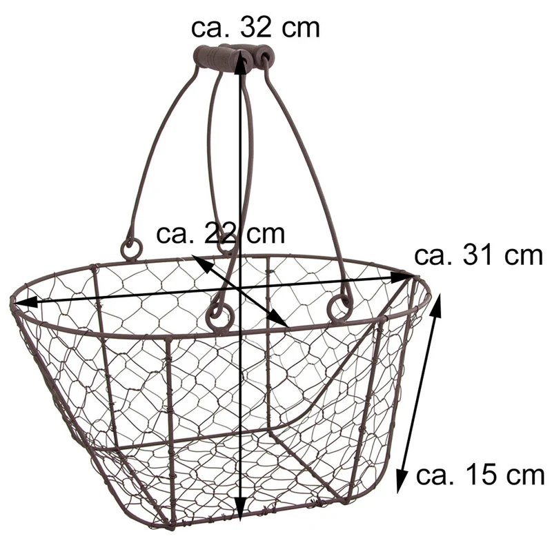 Riffelmacher Metallkorb mit Griffen 08211 | 31 x 22 cm - Drahtkorb