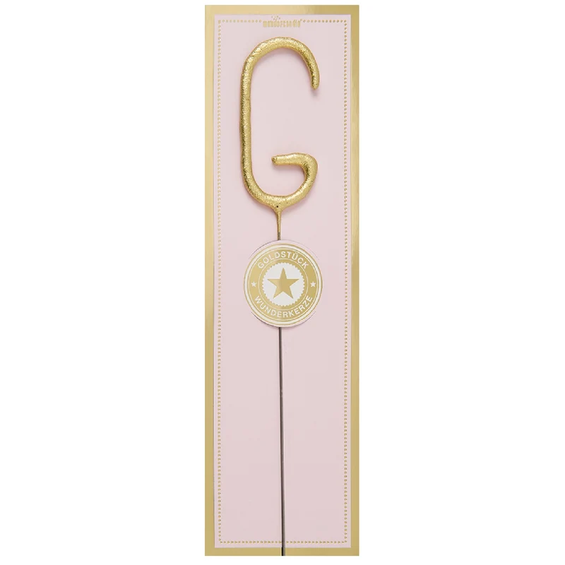 Wunderkerze Buchstabe Classic G 6,5cm 35s | Gold