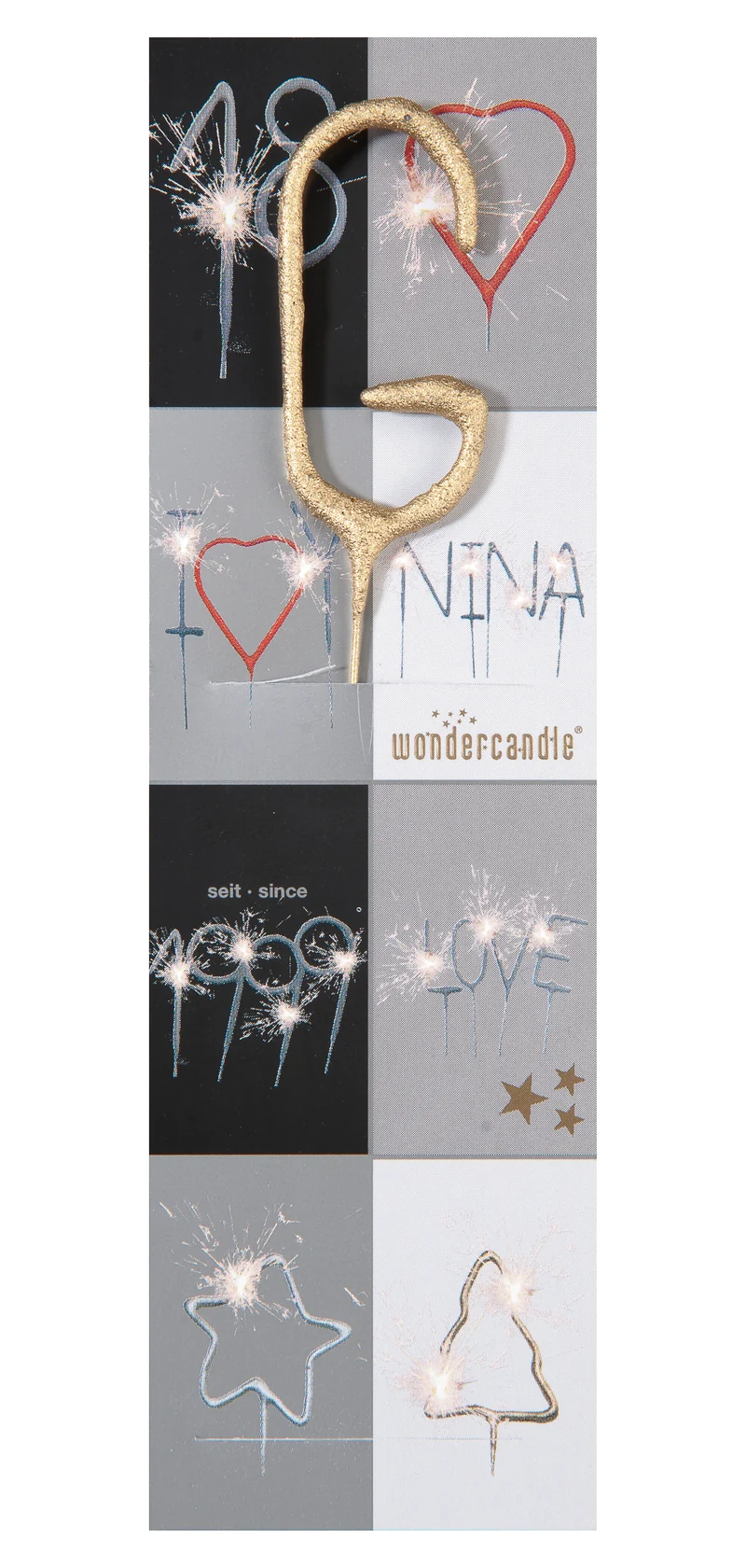 Wunderkerze Buchstabe Classic G 6,5cm 35s | Gold