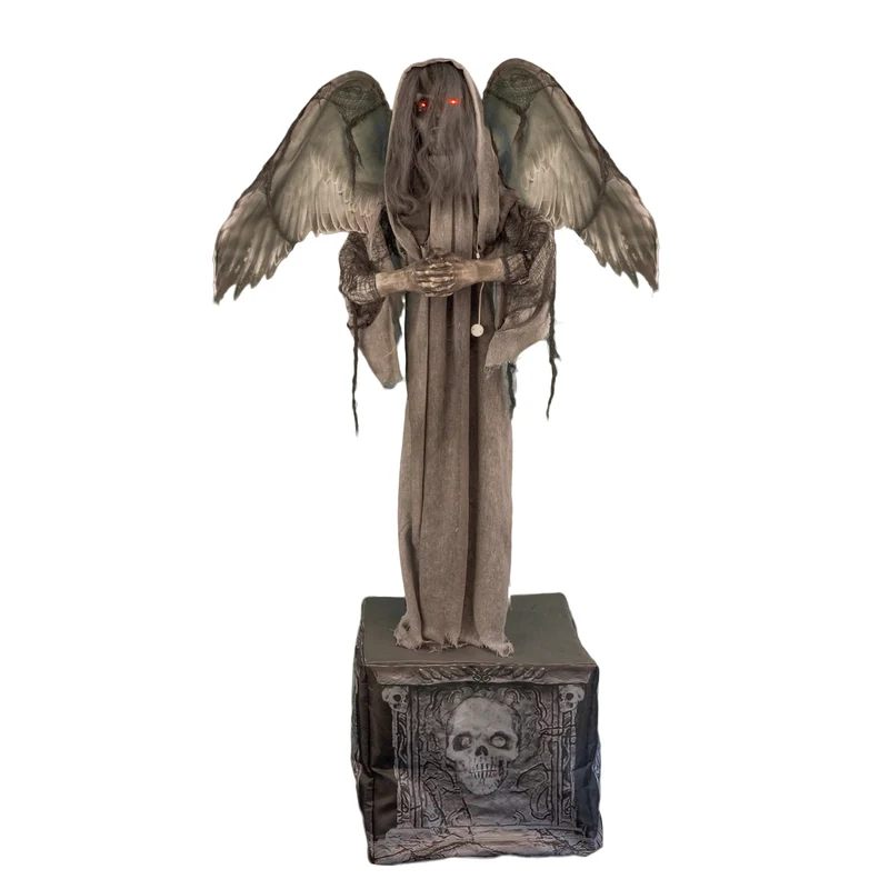 Dämonischer Engel - Statue auf Grabstein Animiert | 168 cm