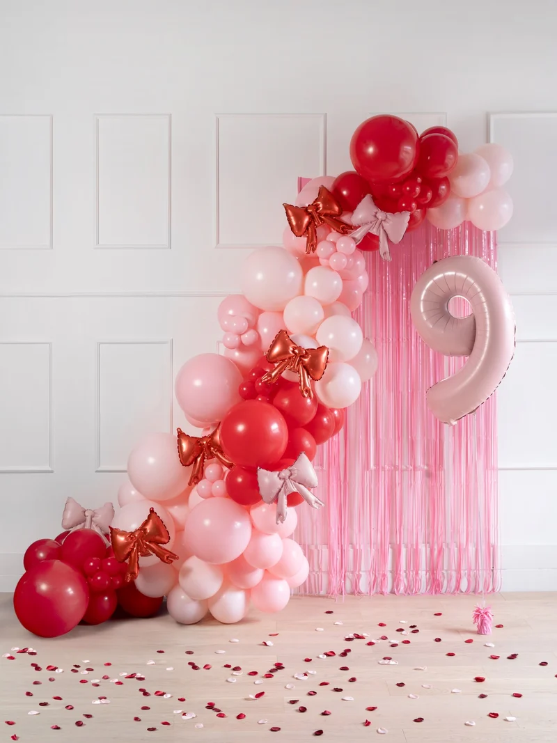 Folienballon "Rote Schleifen" - 5 Stk. | 35cm (Nur mit Luft befüllbar)