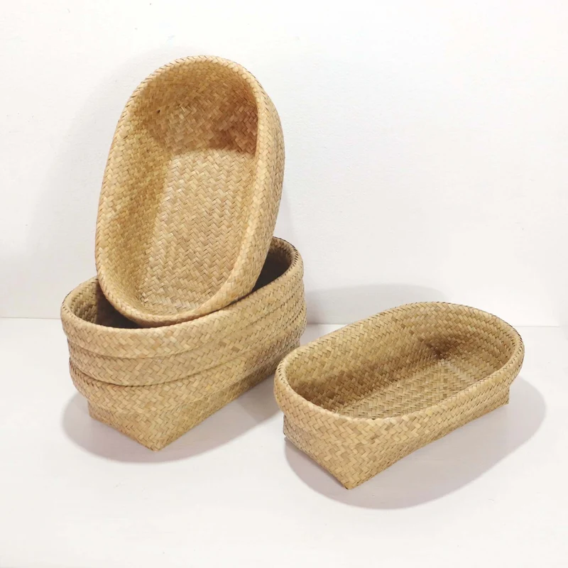 Nattalee Oval Pandanus Basket Natural