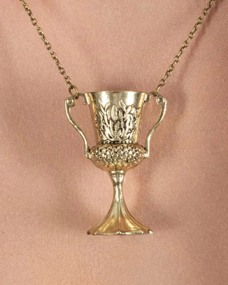 Halskette "Goldener Kelch" | Schmuck Hexe Vampir Teufel Pokal Halloween
