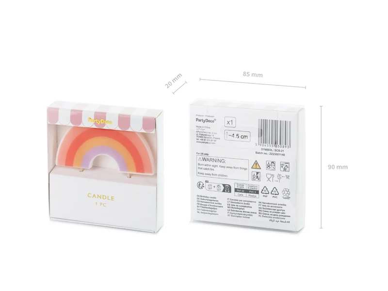 Geburtstagskerze Regenbogen | 4.5 cm