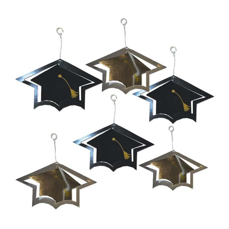 Swirldeko Graduation Abschlusshüte 6 Stück