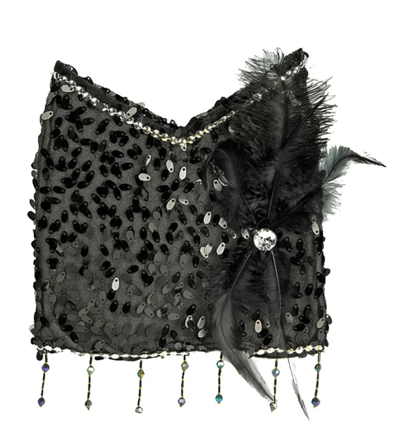 Charleston Pailletten Handtasche | Schwarz