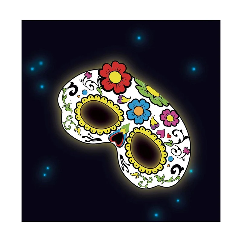 "Day of the Dead" Knicklicht Maske - Weiß