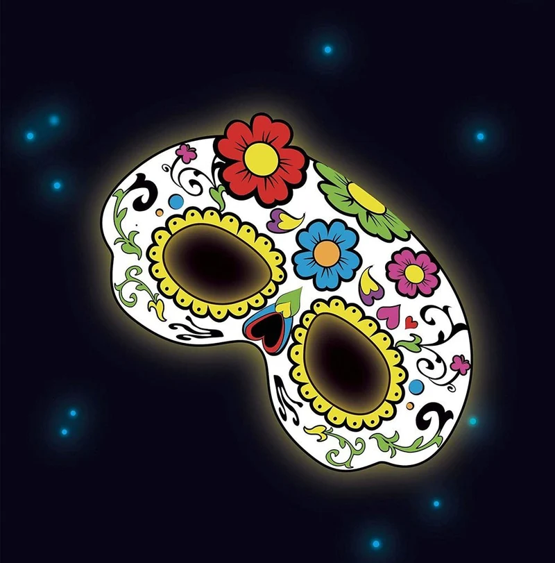 "Day of the Dead" Knicklicht Maske - Weiß