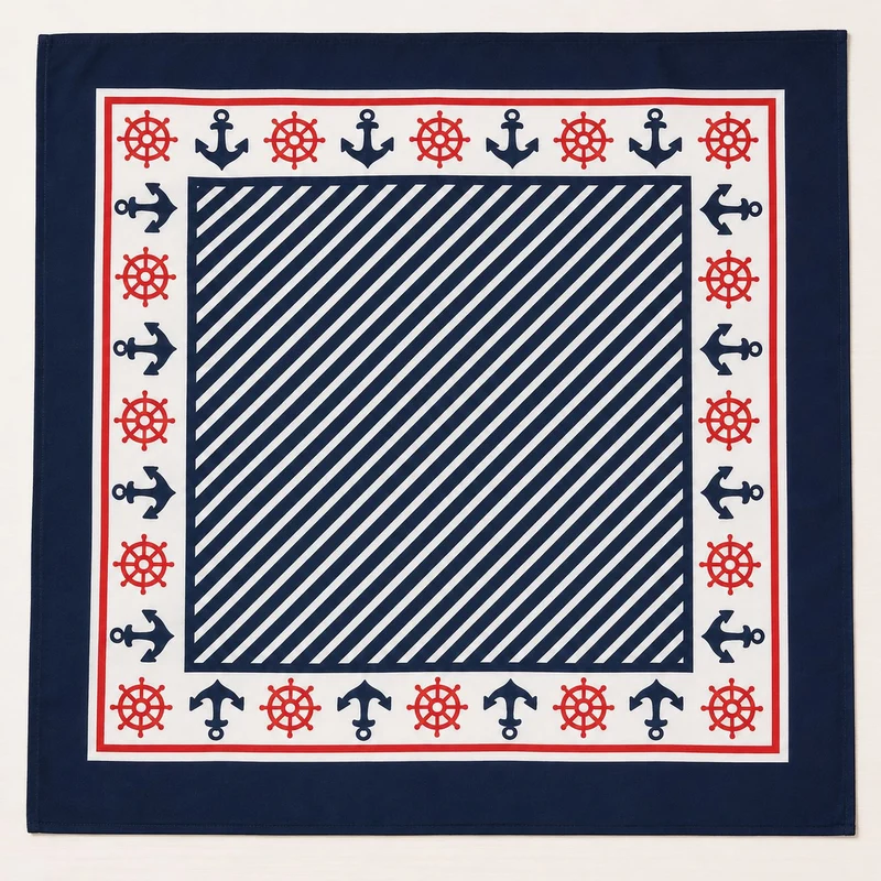 Matrosen Halstuch - Marine Bandana mit Anker | 55x55cm