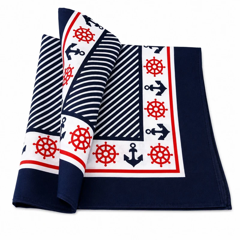 Matrosen Halstuch - Marine Bandana mit Anker | 55x55cm