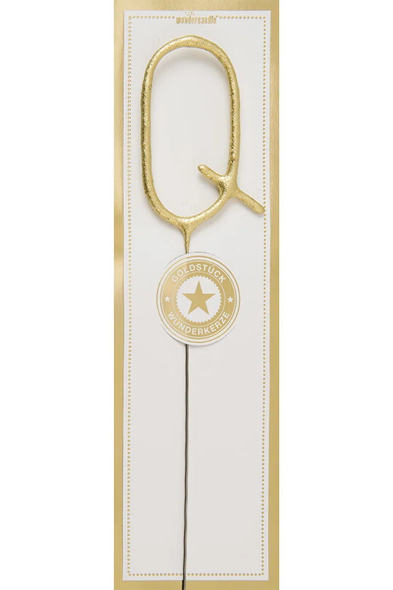 Wunderkerze Buchstabe Classic Q 6,5cm 35s | Gold
