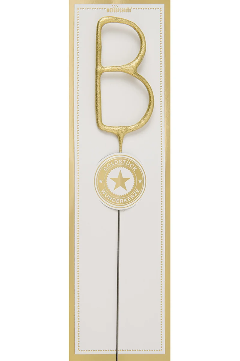 Wunderkerze Buchstabe Classic B 6,5cm 35s | Gold
