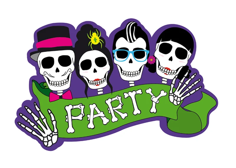 Day of the Dead Halloween Party Wand Dekoration Skull