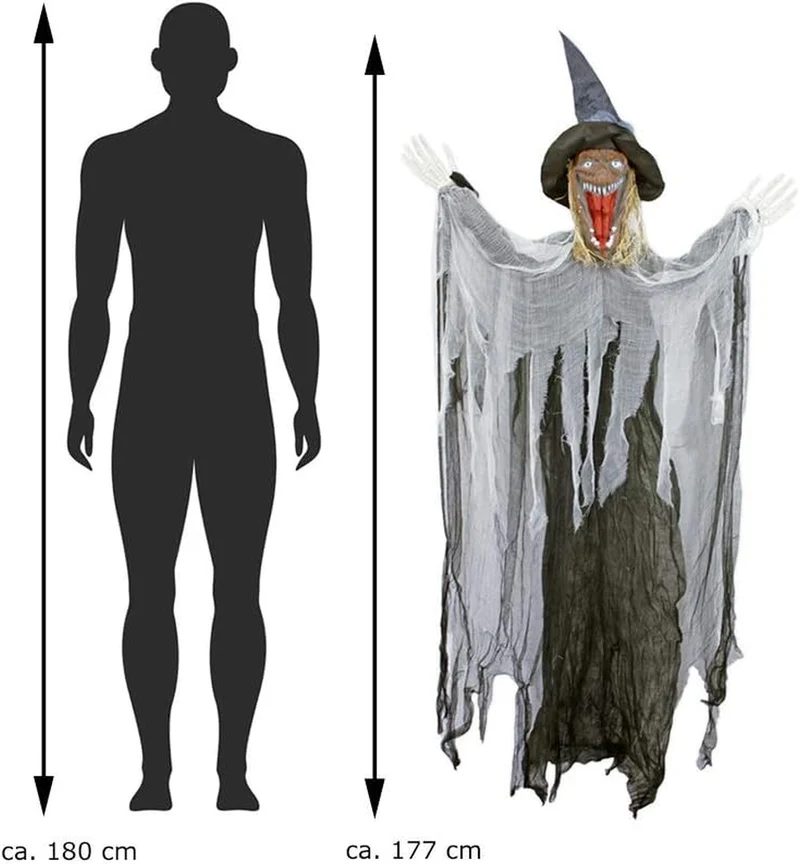 Halloween Dekoration Grusel Hexe - 170 cm | Hängefigur Geist