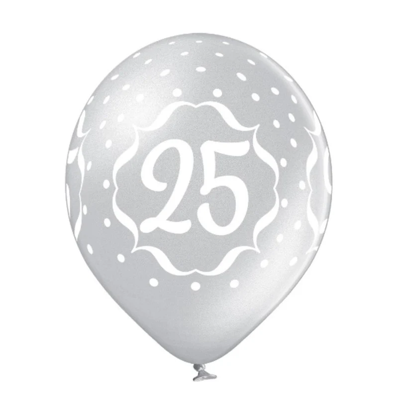 Luftballon Ø30cm Silberhochzeit #25 | 6 Stk.