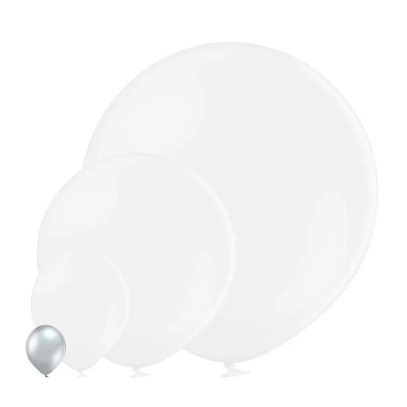 25 Stk. Luftballon Uni Glossy Ø 12cm | Silber