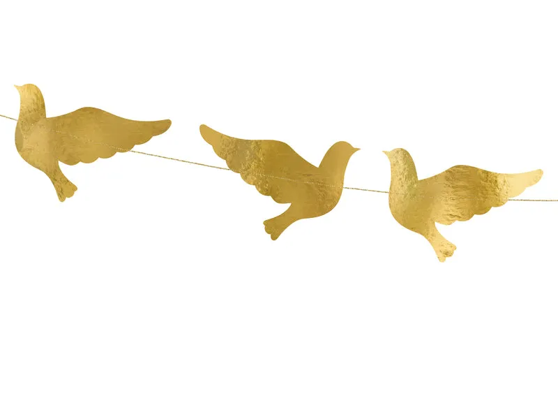 Girlande Goldene Tauben | ca. 86cm