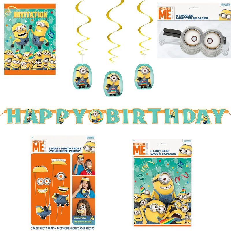 "Minions" Party Deko Set für Kindergeburtstag – Tischdeko oder Partyzubehör
