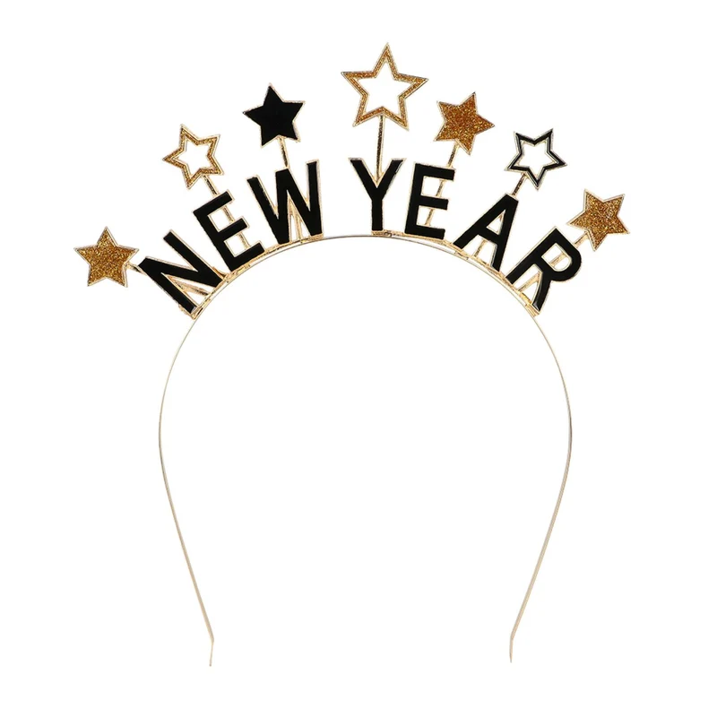 Metall Diadem "New Year" | Gold Schwarz