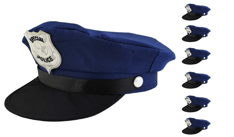10er Set Kinder Police Polizei Mütze | Blau