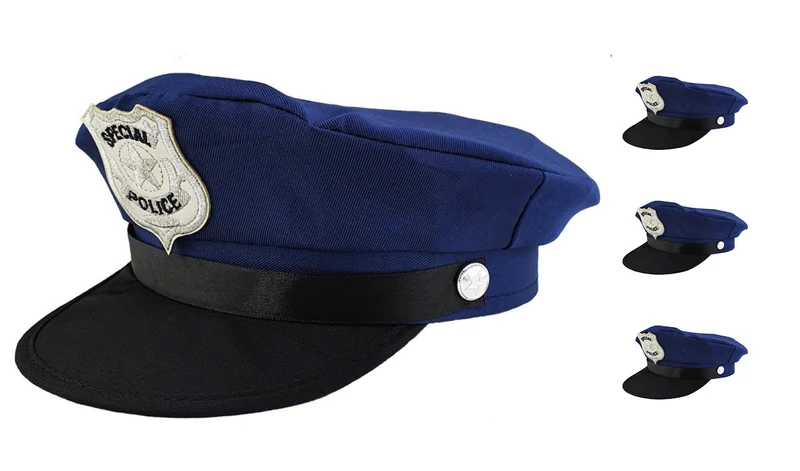 3er Set Kinder Police Polizei Mütze | Blau