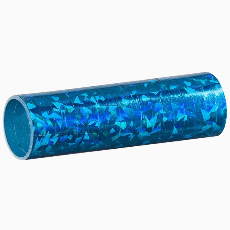 Luftschlangen "Holografisch" 4m / 1 Rolle | Blau