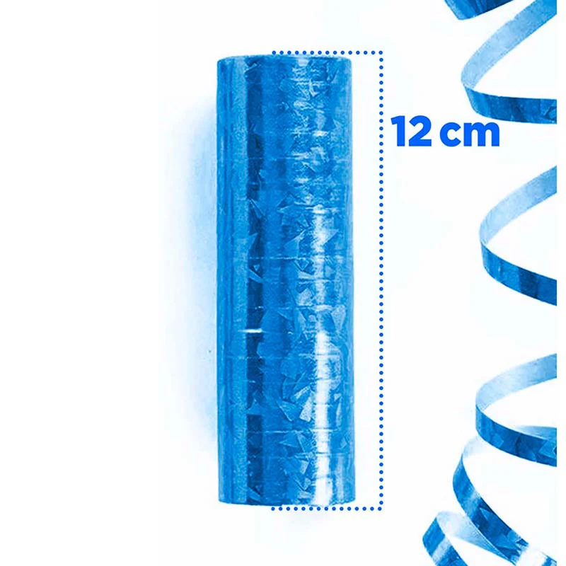 Luftschlangen "Holografisch" 4m / 1 Rolle | Blau