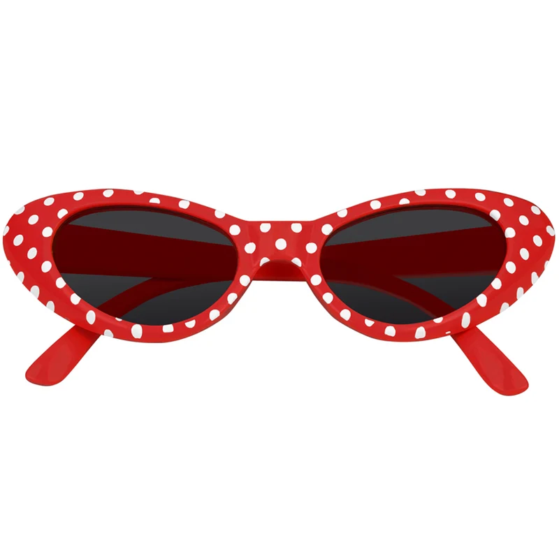 Cat Eye Brille Sandy mit Punkten | Rot Weiß
