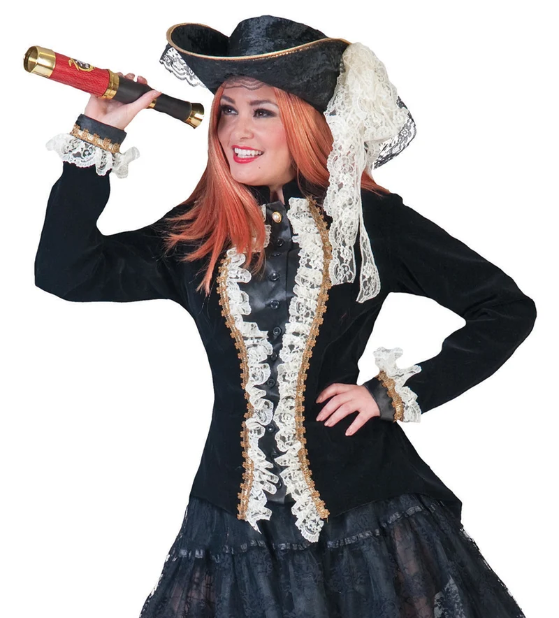 Hochwertige Jacke mit Rüschen - Schwarz Weiß - Gr. 36 38