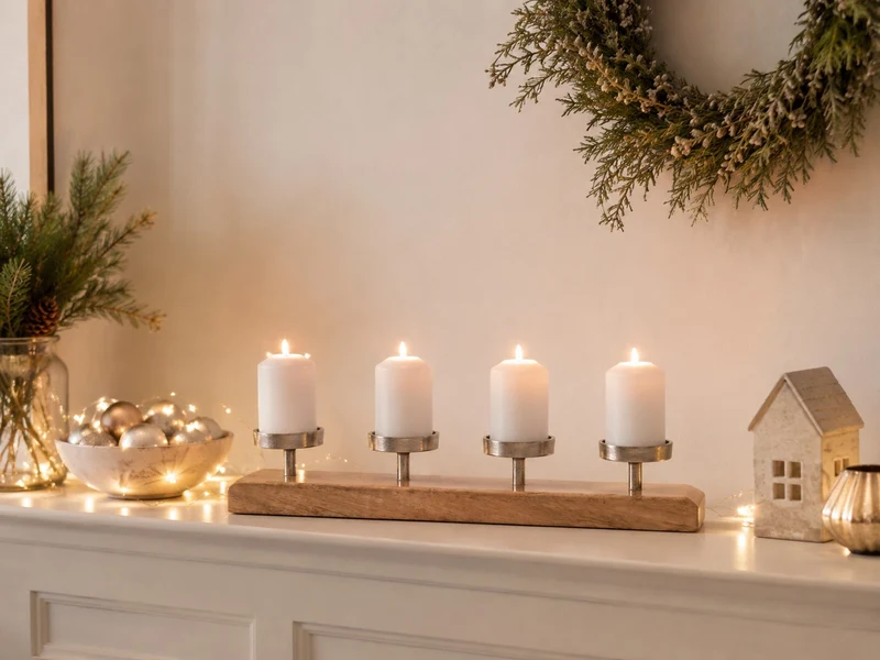 Adventskerzenhalter Mangoholz Tablett 50 x 10 cm | 74535