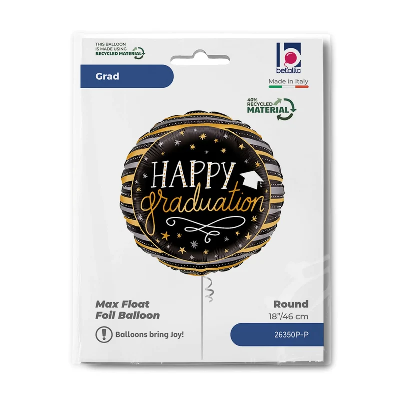 18"/Ø46cm Folienballon "Happy Graduation"