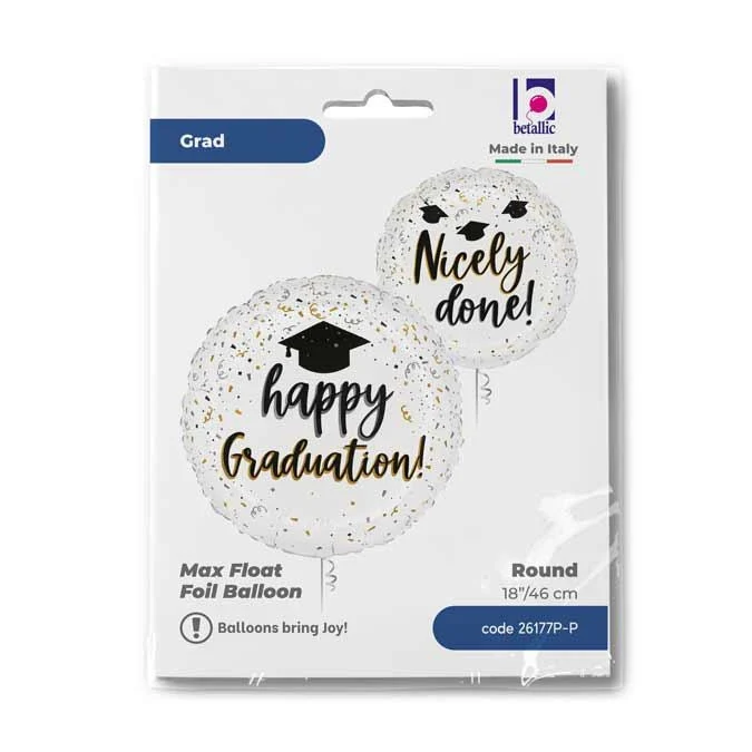 18"/Ø46cm Folienballon "Happy Graduation" Nicely done
