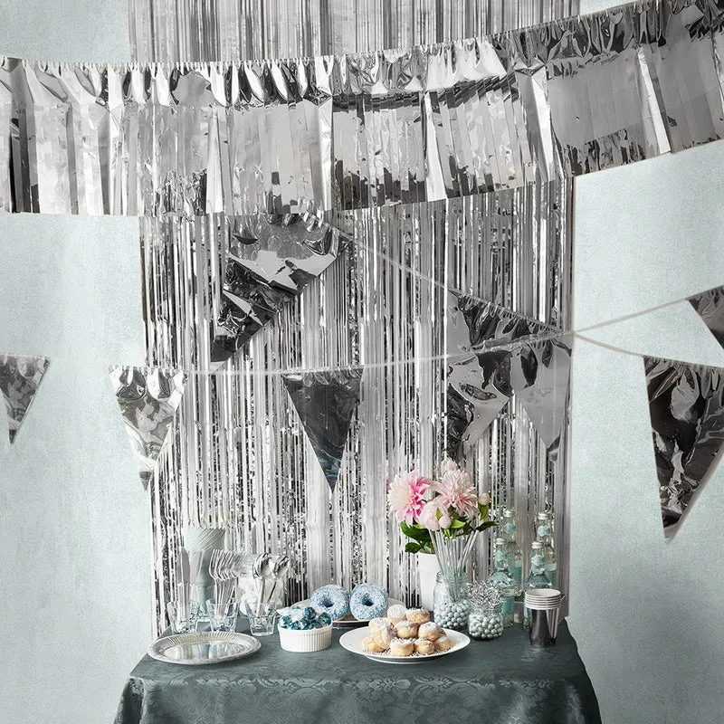 Wimpelkette PE 45x30cm L: 10m | Metallic Silber