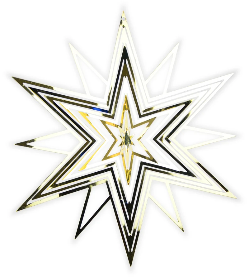 Riffelmacher Deko Stern zum Hängen 3D - Gold 23cm