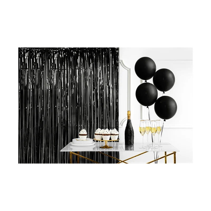 Türvorhang Lametta 90x250cm | Schwarz