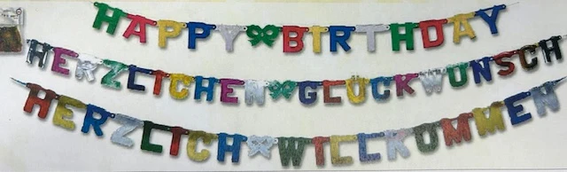 Buchstabengirlande verschiedene Ausführungen