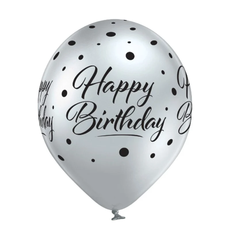 Luftballon Ø30cm Happy Birthday | 6 Stk. Bunt
