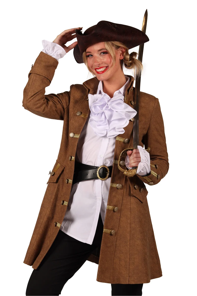 Piratin Mantel "Anne Bonny" für Damen | Braun