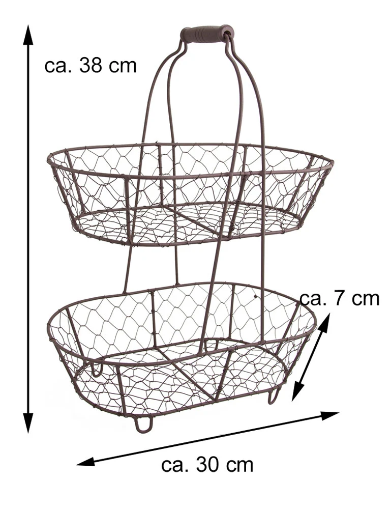 Riffelmacher Metall Körbe 2-tlg. Hänge Etagere 38 cm | 08214