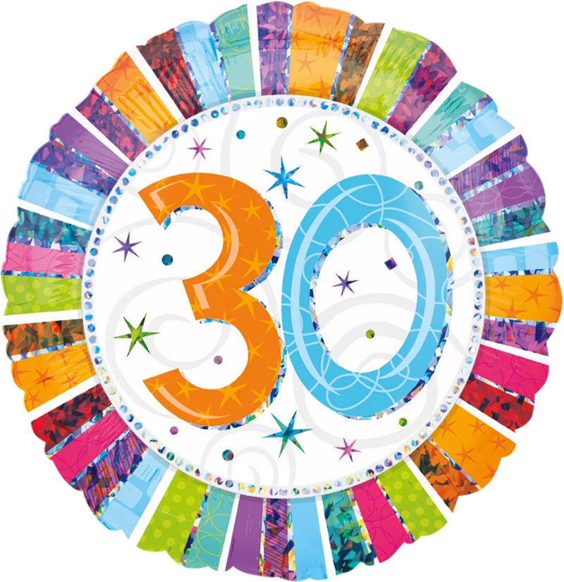 18"/Ø45cm Folienballon "Radiant Birthday" | #30