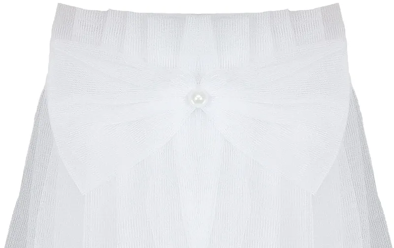 Brautschleier Haarkranz Novalie mit Spitze und Strass - Weiß