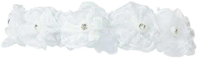 Brautschleier Haarkranz Novalie mit Spitze und Strass - Weiß